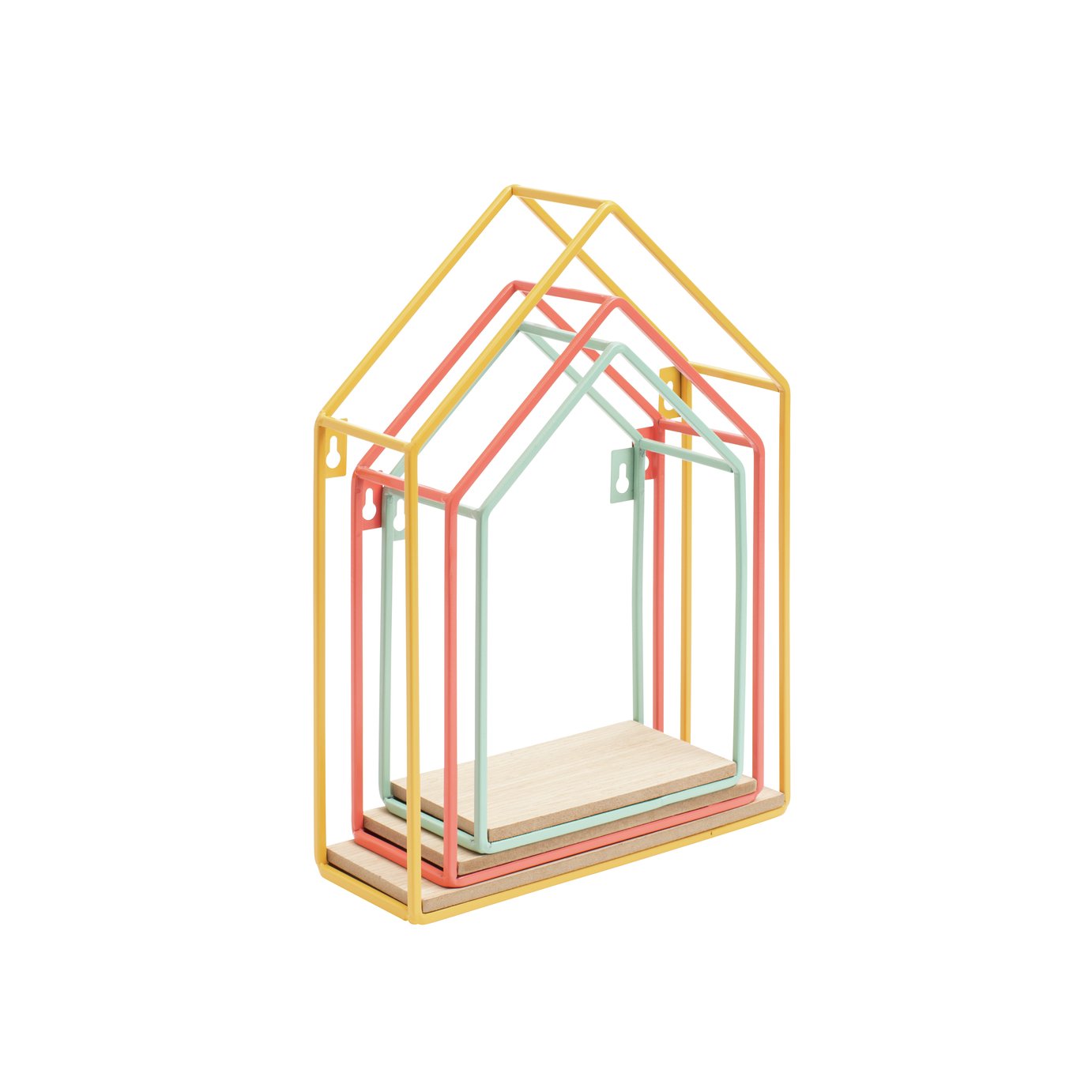 Argos Home Metal Set of 3 Bright House Shelves