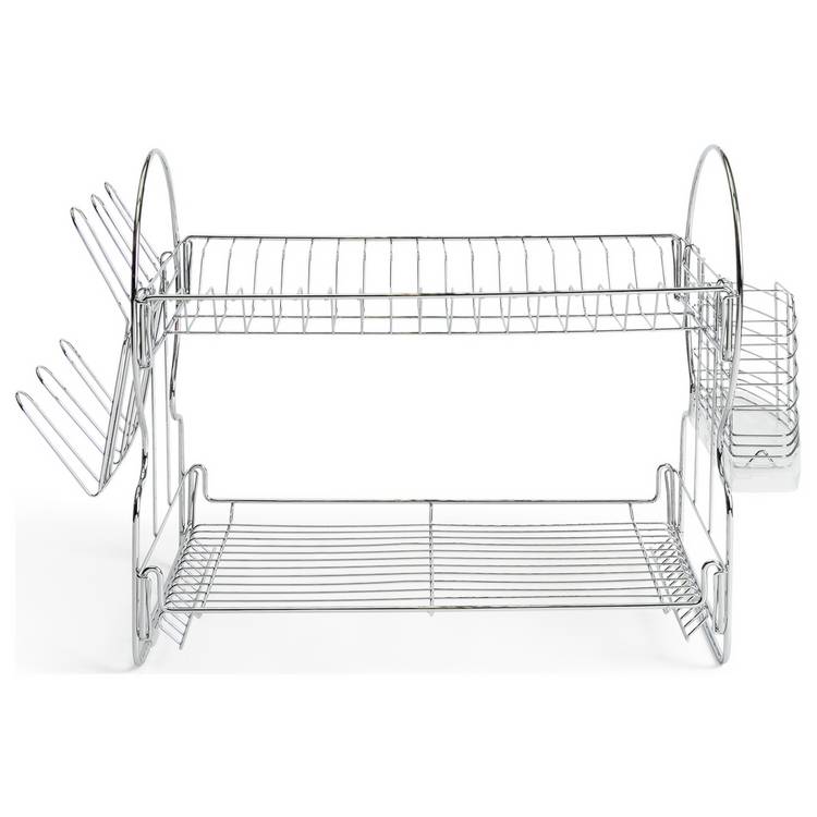 Argos Home 2 Tier Wire Dish Drainer - Silver 0