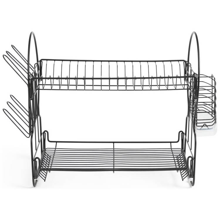 Argos Home 2 Tier Wire Dish Drainer - Black 0
