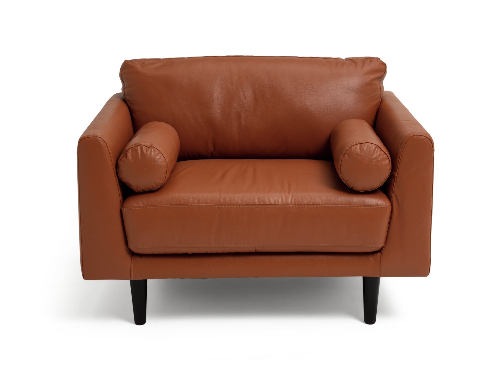 Habitat Jackson Leather Cuddle Chair - Tan