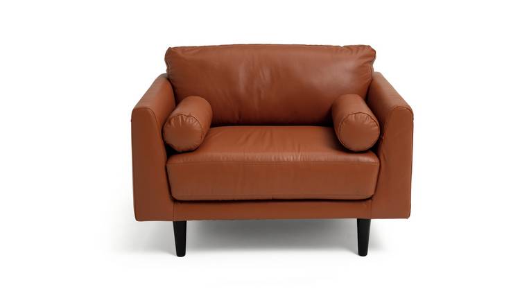 Buy Habitat Jackson Leather Cuddle Chair - Tan | Armchairs and chairs