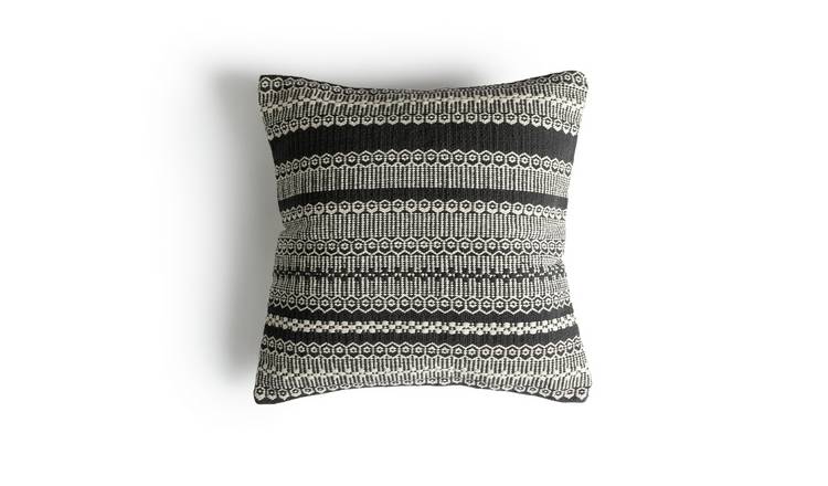 Habitat Agnes Striped Cushion - Black and White
