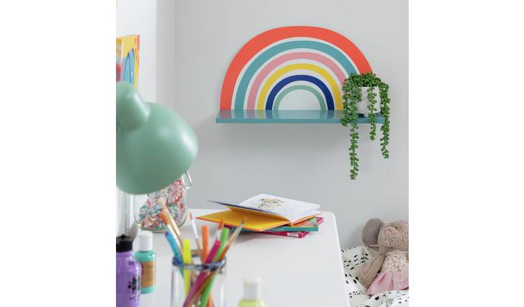 Buy Habitat MDF Rainbow Wall Shelf Multicoloured Wall mounted and