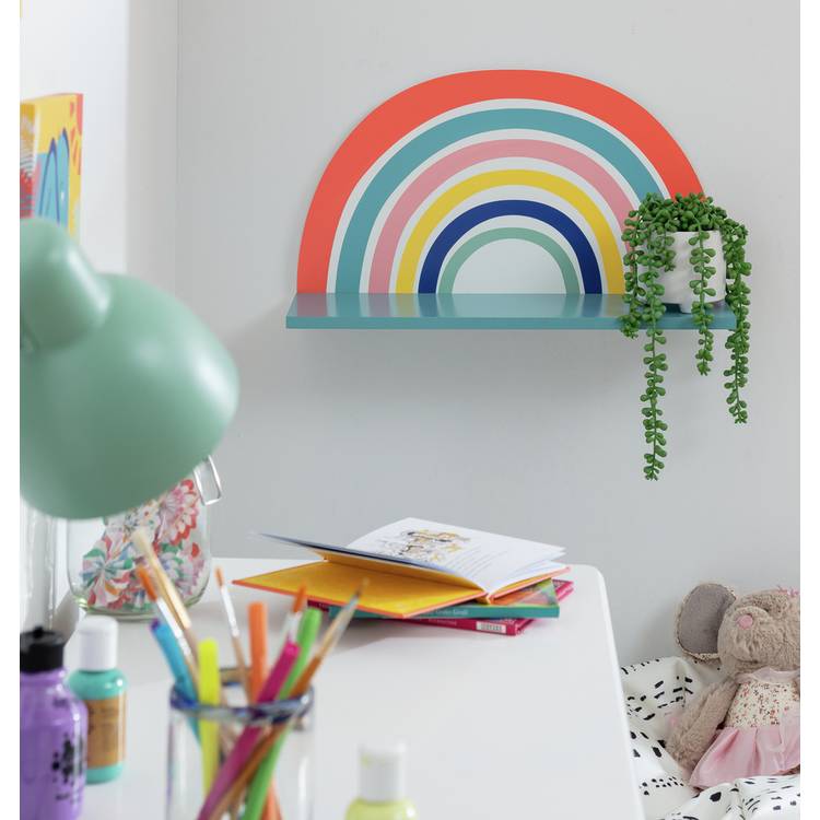 Habitat MDF Rainbow Wall Shelf - Multicoloured 0