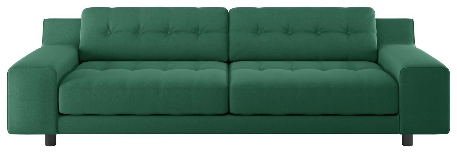 Habitat Hendricks Fabric 4 Seater Sofa - Green