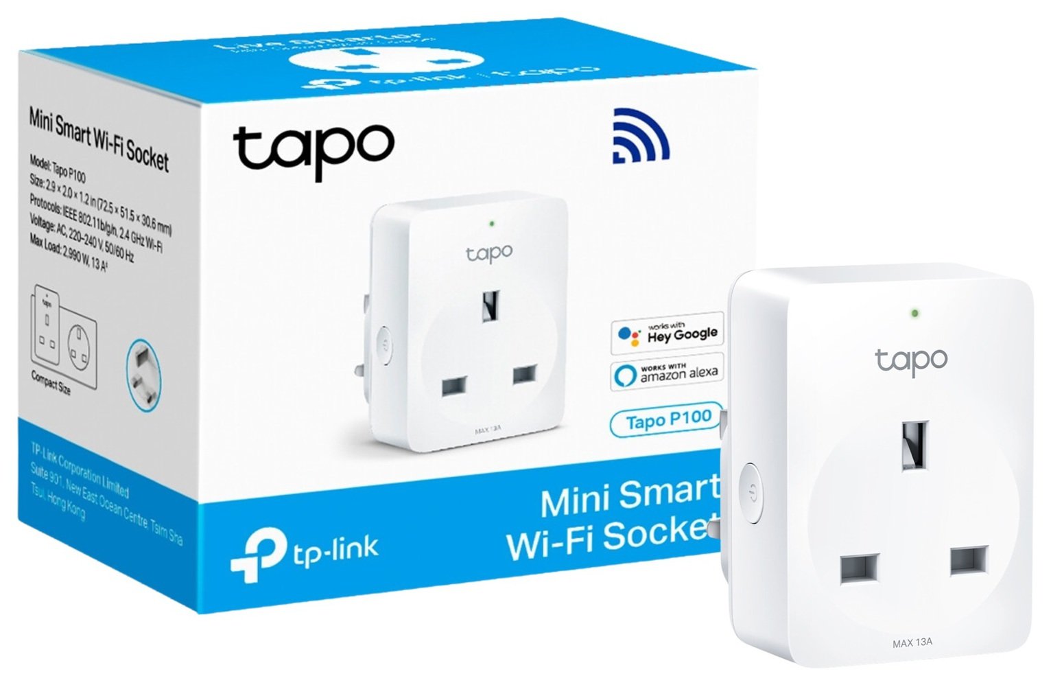 TP-Link Tapo P100 Mini Smart Plug Wi-Fi Single Socket