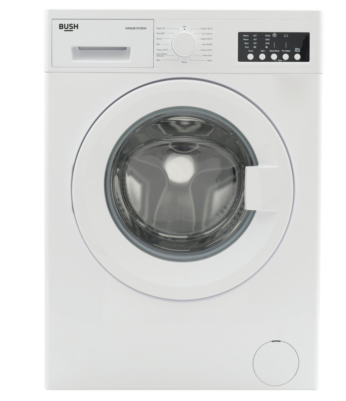 Bush WMSAE1012EW 10KG 1200 Spin Washing Machine - White