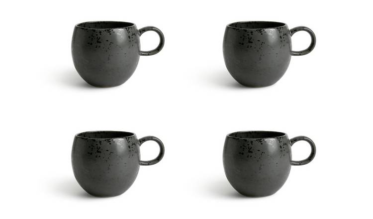 Buy Habitat Set of 4 Preto Stoneware Mugs | Mugs and cups | Habitat