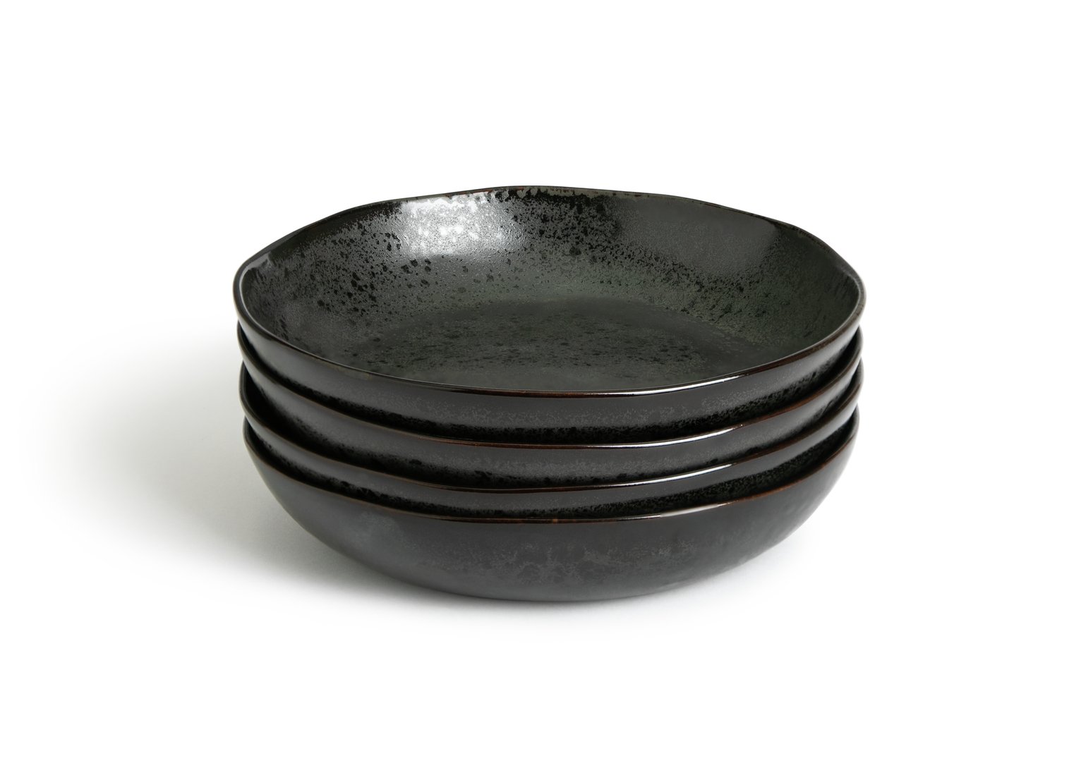 Habitat Preto 4 Piece Stoneware Pasta Bowls -  Black