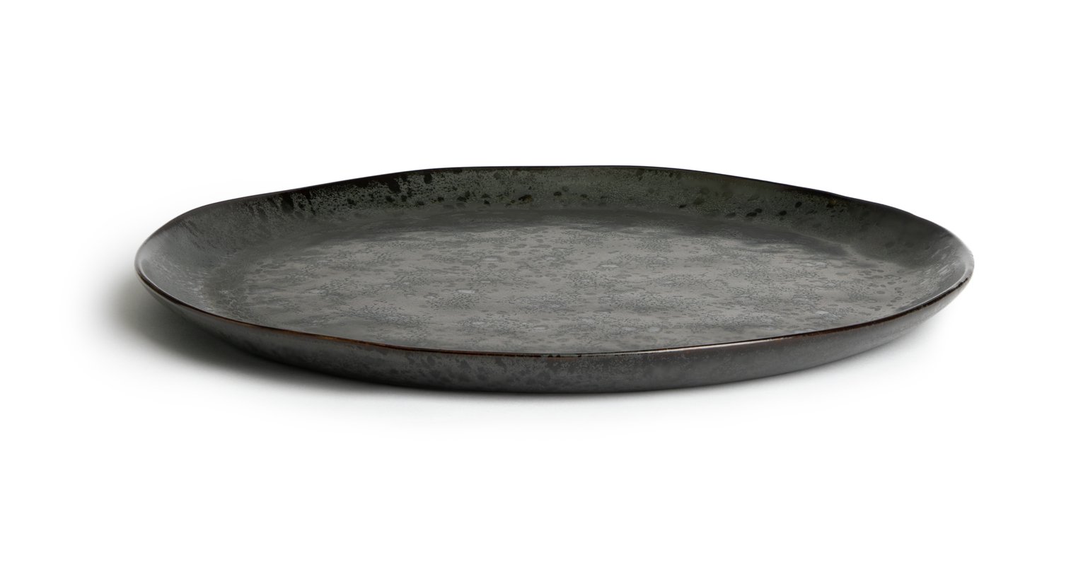 Habitat Preto Stoneware Serving Platter - Black