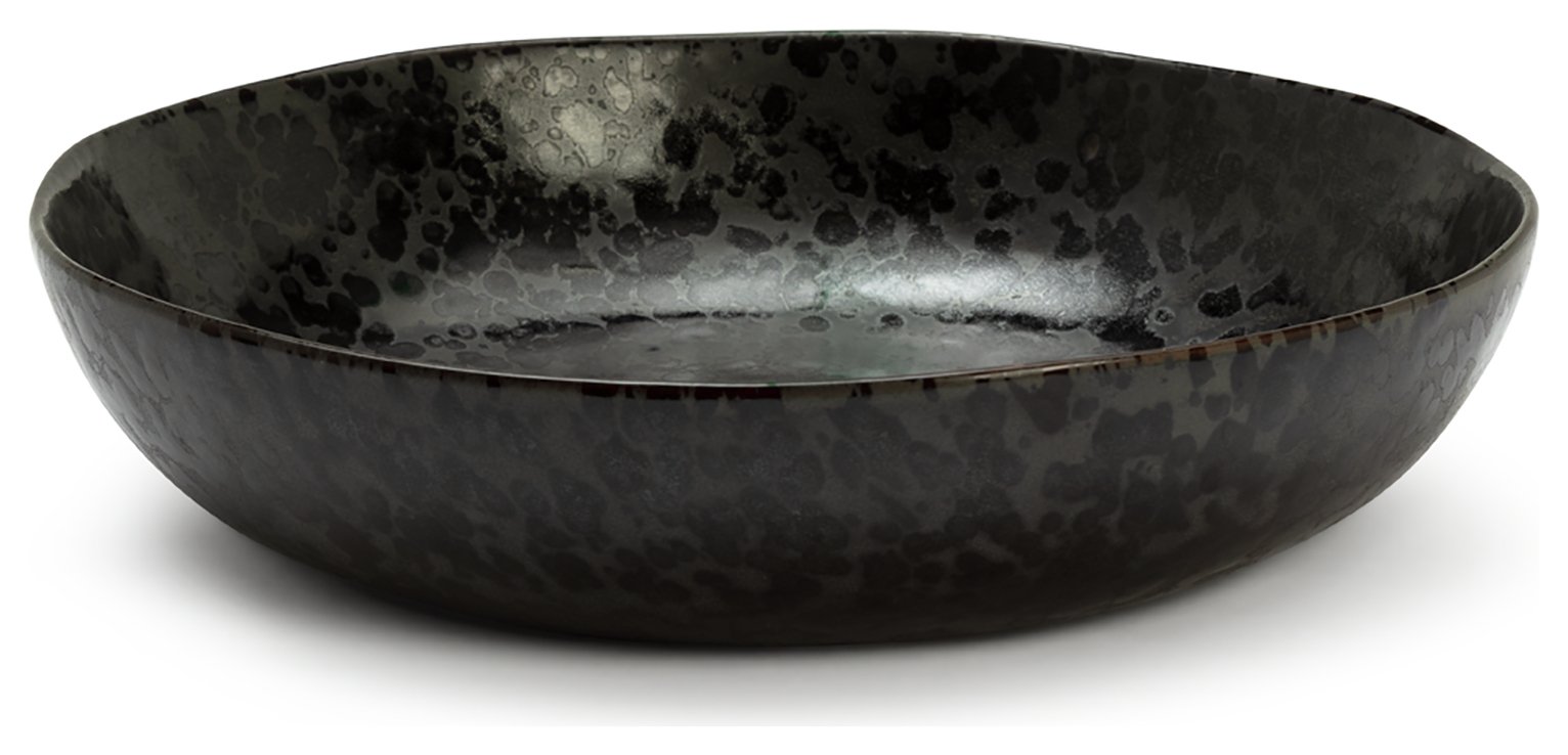 Habitat Preto Stoneware Serving Bowl - Black