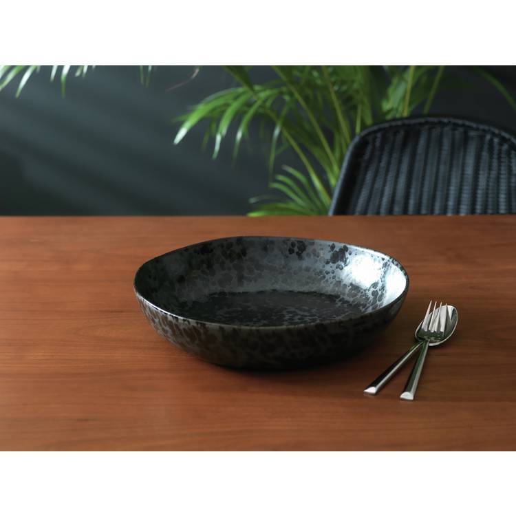 Habitat Preto Stoneware Serving Bowl - Black 0