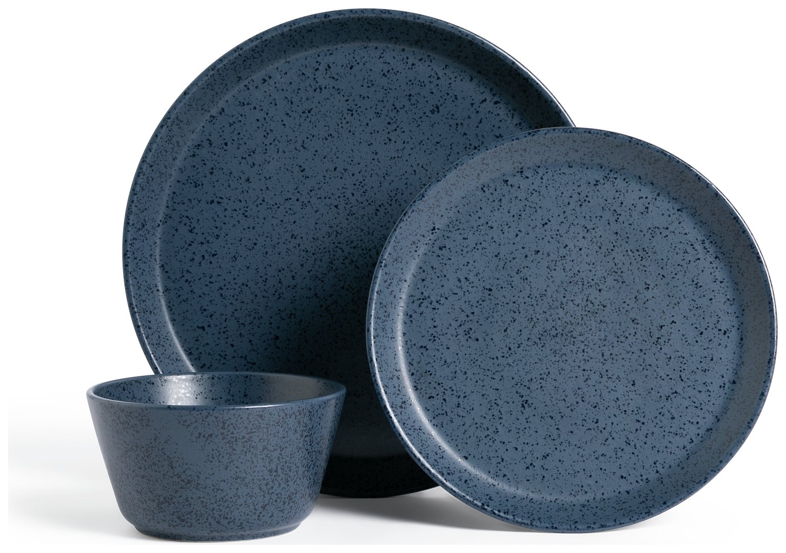 Habitat Addison 12 Piece Stoneware Dinner Set - Blue