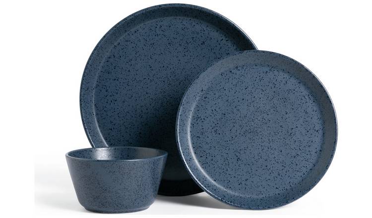 Buy Habitat Addison 12 Piece Stoneware Dinner Set Blue Dinnerware and dinner sets Argos