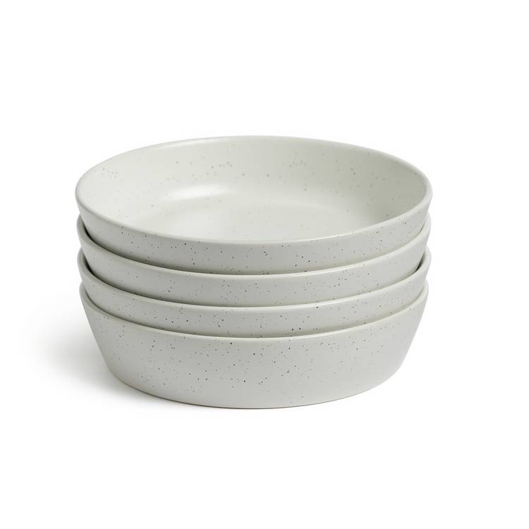 Habitat Addison 4 Piece Stoneware Pasta Bowl - White 0