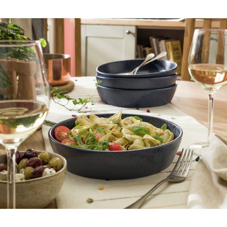 Habitat Addison 4 Piece Stoneware Pasta Bowls - Blue 0