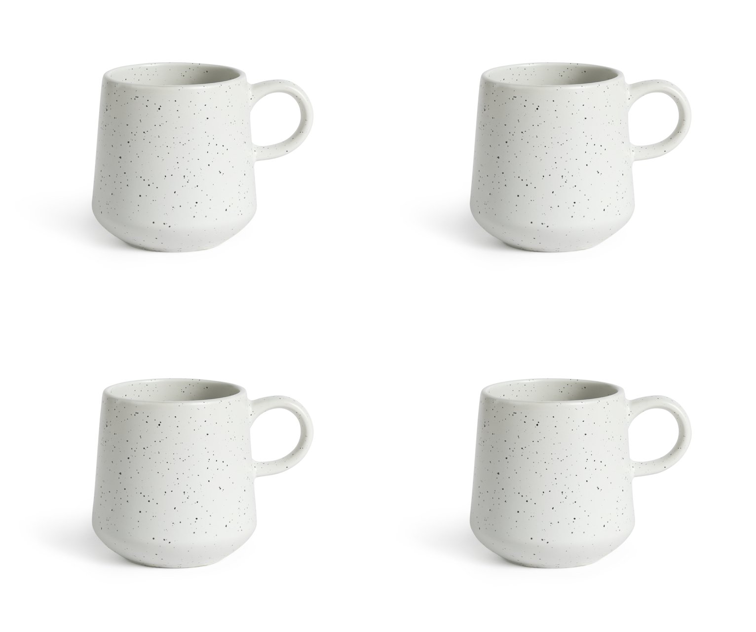 Habitat Addison Set of 4 Speckled Mugs - White