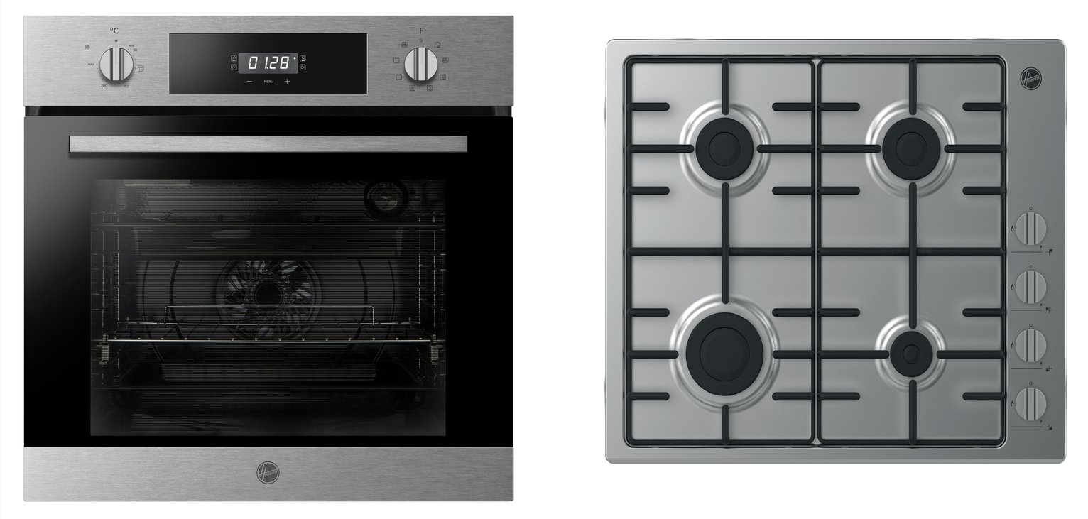 Hoover PHC3B25CXHHW6LK3 60cm Multifunction oven & 60cm Gas Hob Pack, Stainless Steel