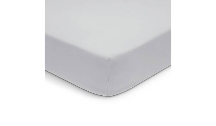 Habitat Washed Plain White Fitted Sheet - Kingsize