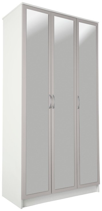 Argos Home Cheval 3 Door Mirrored Wardrobe - Grey
