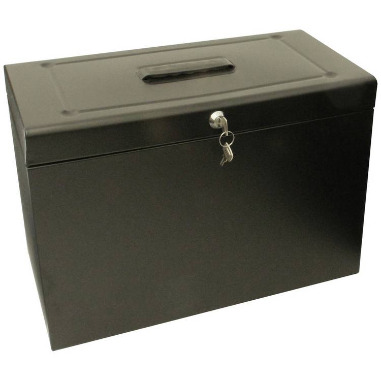 Cathedral Foolscap Metal File Box - Black 0