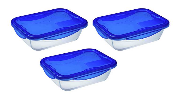 Pyrex Cook and Go Batch Set of 3 Glass Cooking Dish