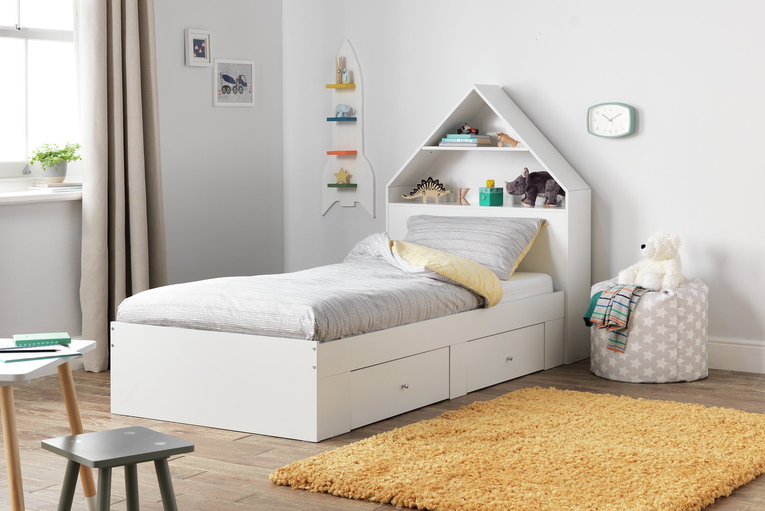 Argos Home House Cabin Bed & Mattress - White