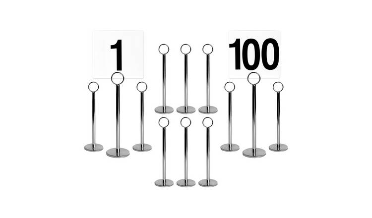 Argon Tableware Table Numbers with Holders - Silver - Pack of 100