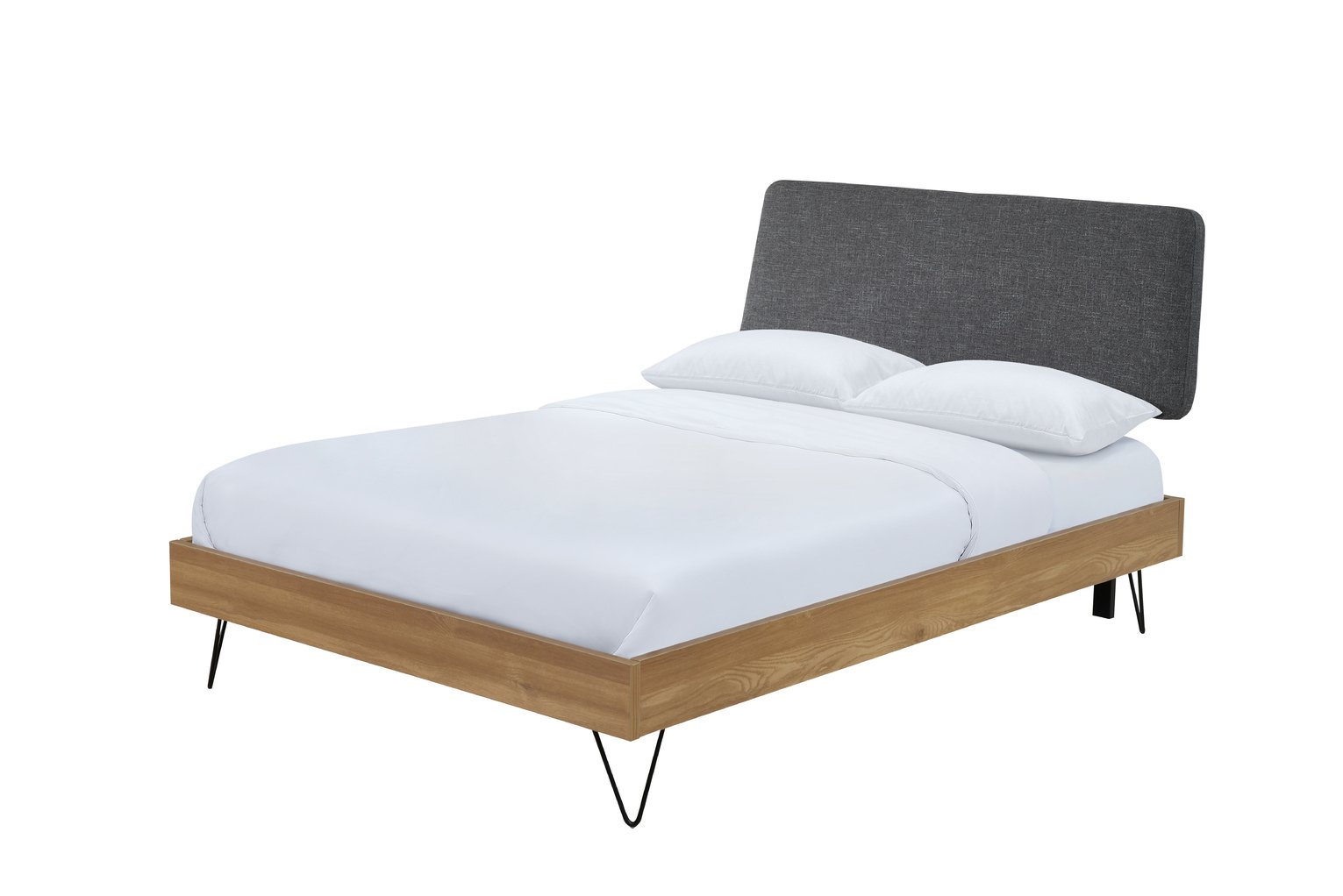 Argos Home Loft Living Kingsize Bed Frame - Natural Wood Eff