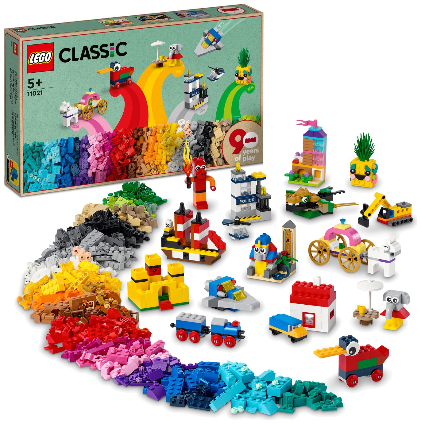 LEGO Classic 90 Years of Play Bricks Iconic Models Set 11021
