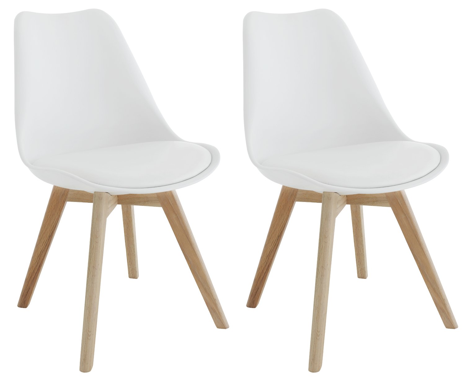 Habitat Jerry Pair of Dining Chair - White