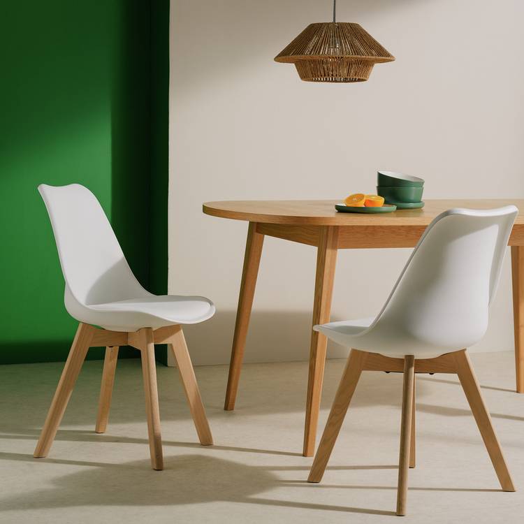 Habitat Jerry Pair of Dining Chair - White 0