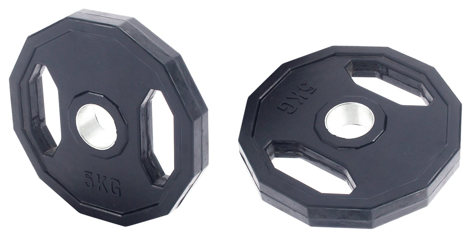 Pro Fitness Olympic Rubber Weight Plates 2 x 5kg