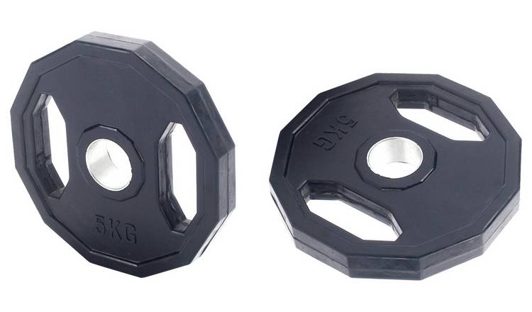 Pro Fitness Olympic Rubber Weight Plates 2 x 5kg