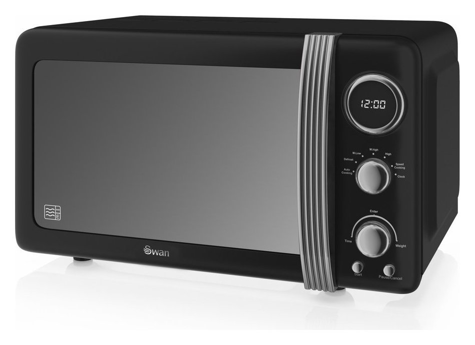 Swan 800W Standard Microwave SM22030BN - Black