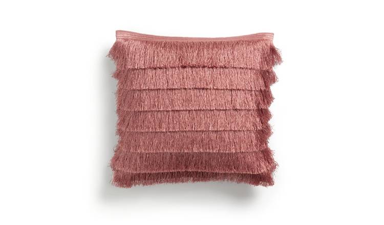 Argos Home Tassel Cushion Cover - Dusky Pink - 43x43cm