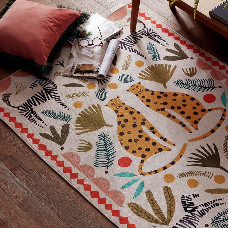 Habitat Global Animal Print Natural Cut Pile Rug - 170x120cm 0