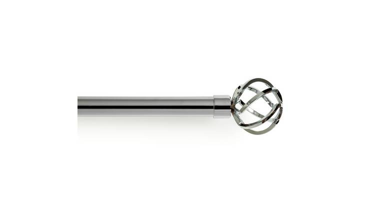 Argos Home Extendable Metal Cage Curtain Pole - Silver