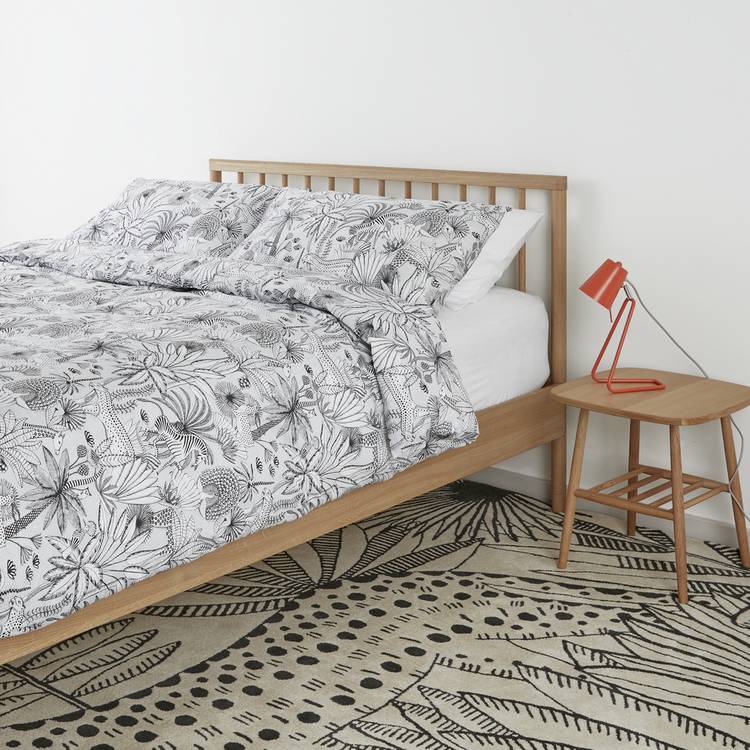 Habitat Jungle Cotton Standard Pillowcase Pair -White &Black 0