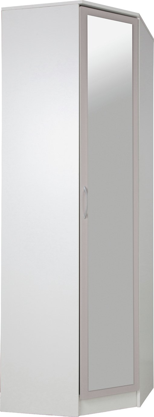 Argos Home Cheval 1 Door Mirrored Corner Wardrobe - Grey