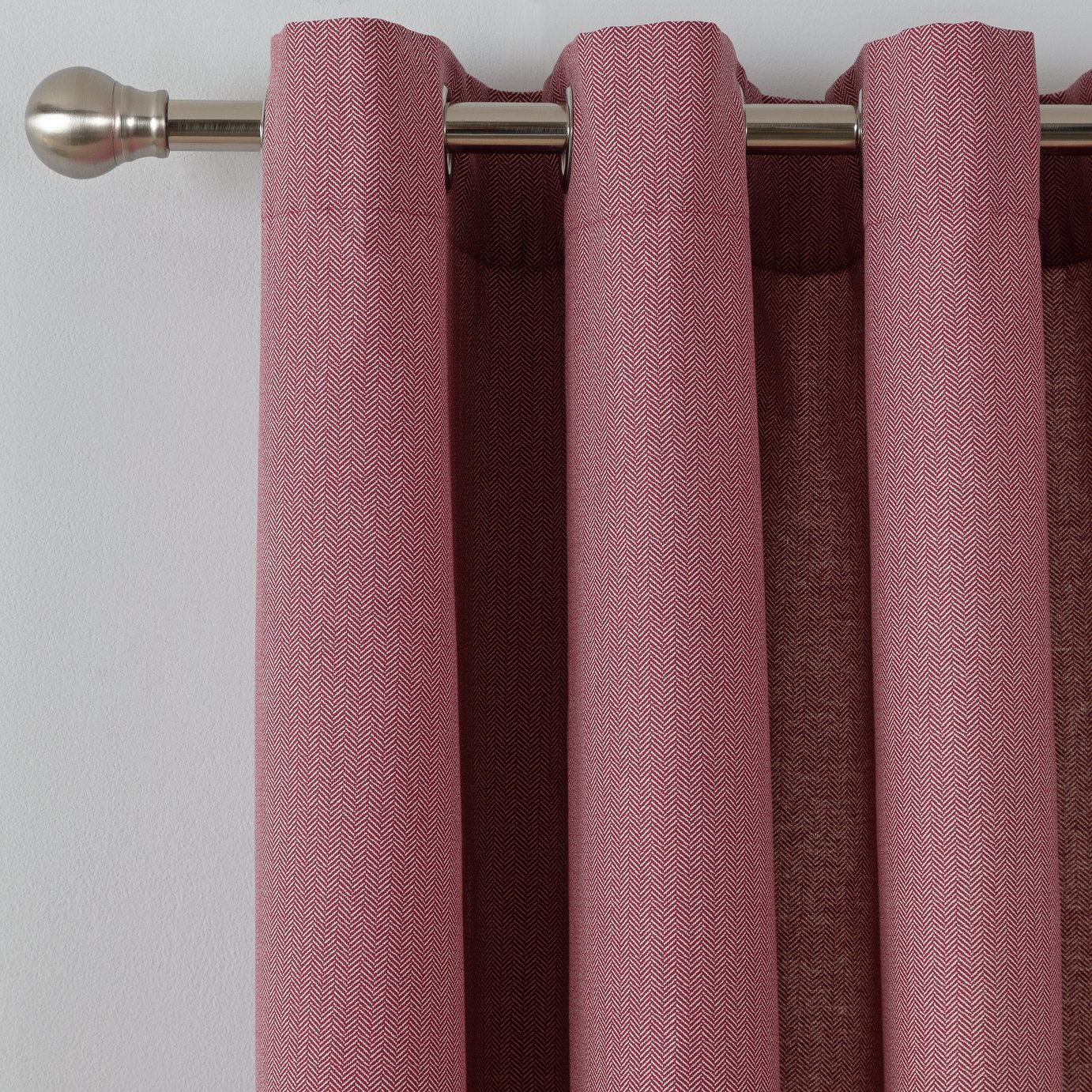 Argos Home Herringbone Lined Eyelet Curtains - Berry