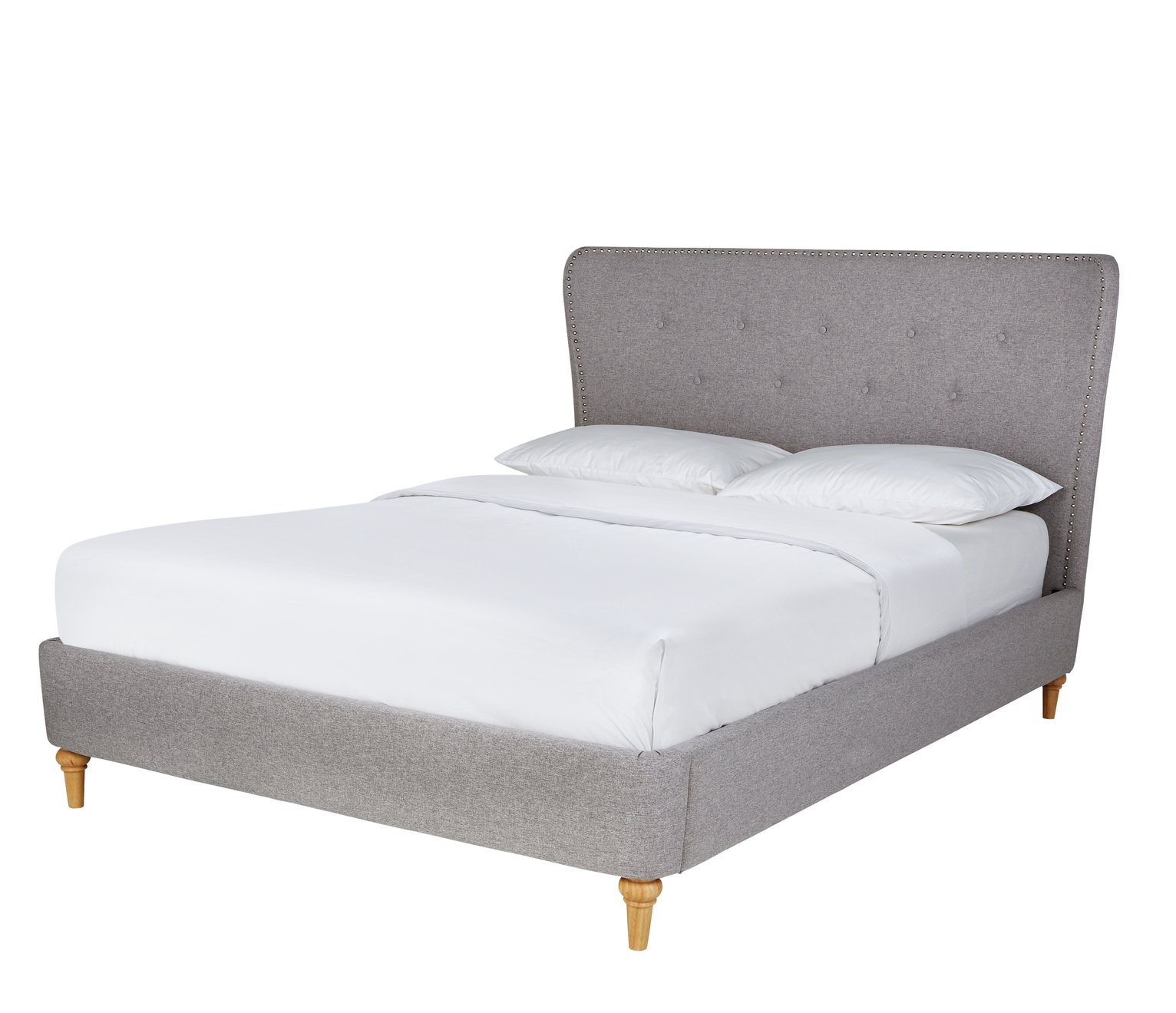 Argos Home Elizabeth Upholstered Kingsize Bed Frame - Grey