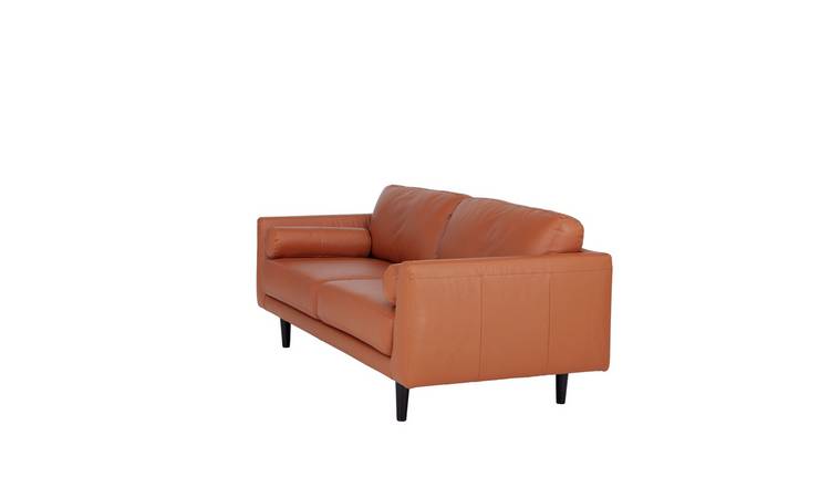 Argos tan deals leather sofa