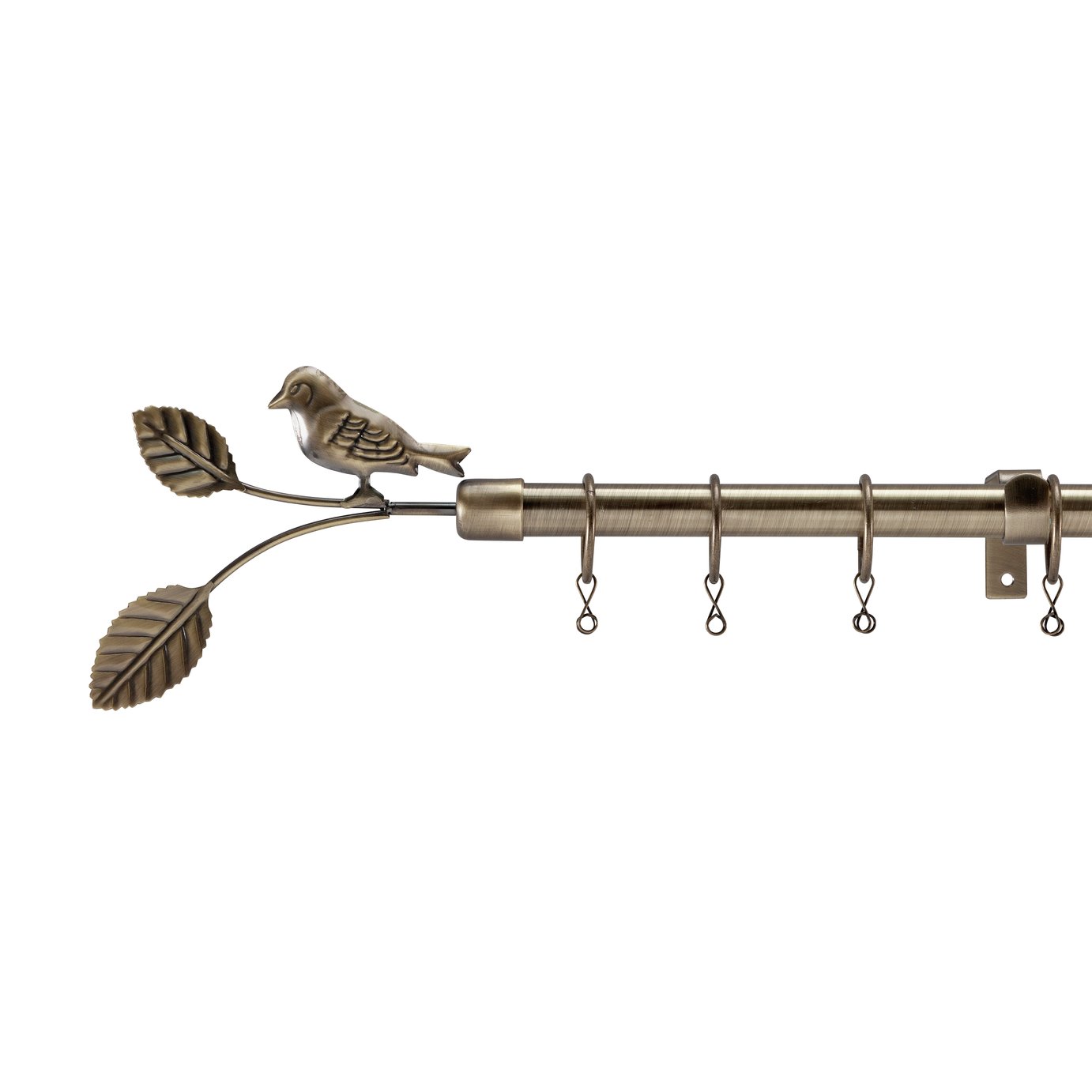 Argos Home Ext Metal Bird Curtain Pole - Antique Brass