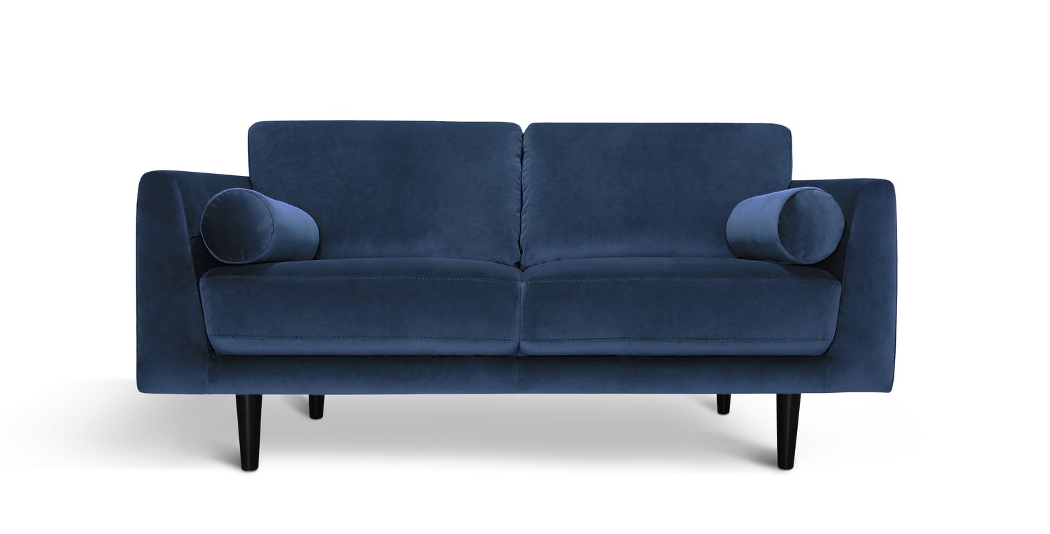 Habitat Jackson 3 Seater Velvet Sofa - Blue