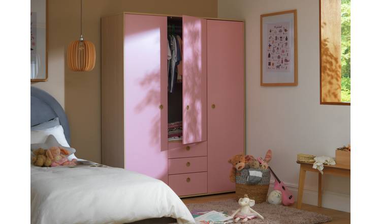 Pink deals wooden wardrobe