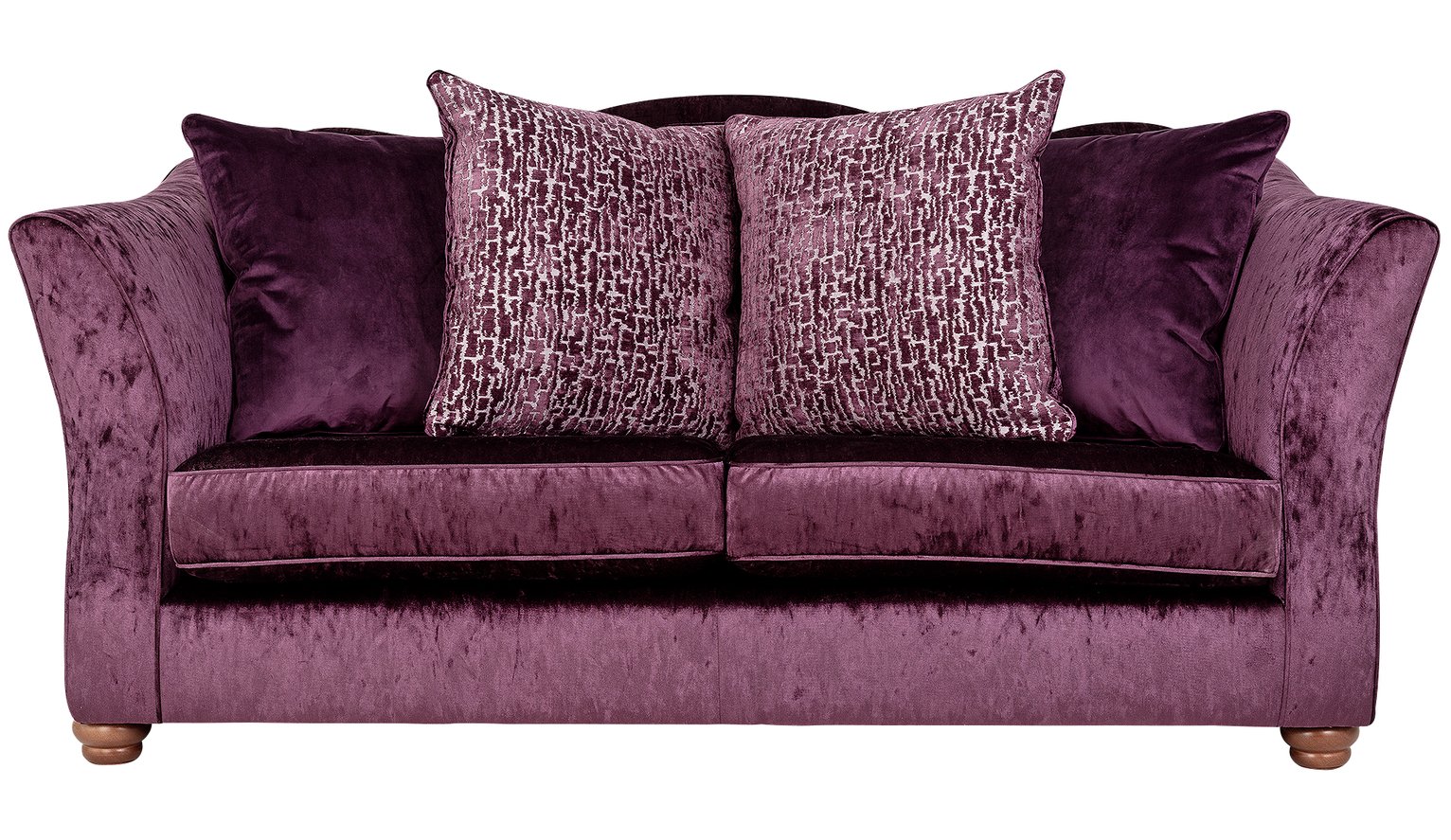 Argos Home Fantasia 3 Seater Velvet Sofa - Purple