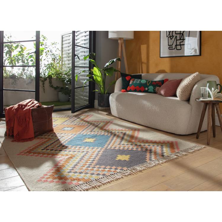 Habitat Traditional Natural Wool Flatweave Rug - 160x120cm 0