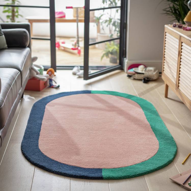 Habitat Studio Two-tone Border Wool Flatweave Rug -170x100cm 0