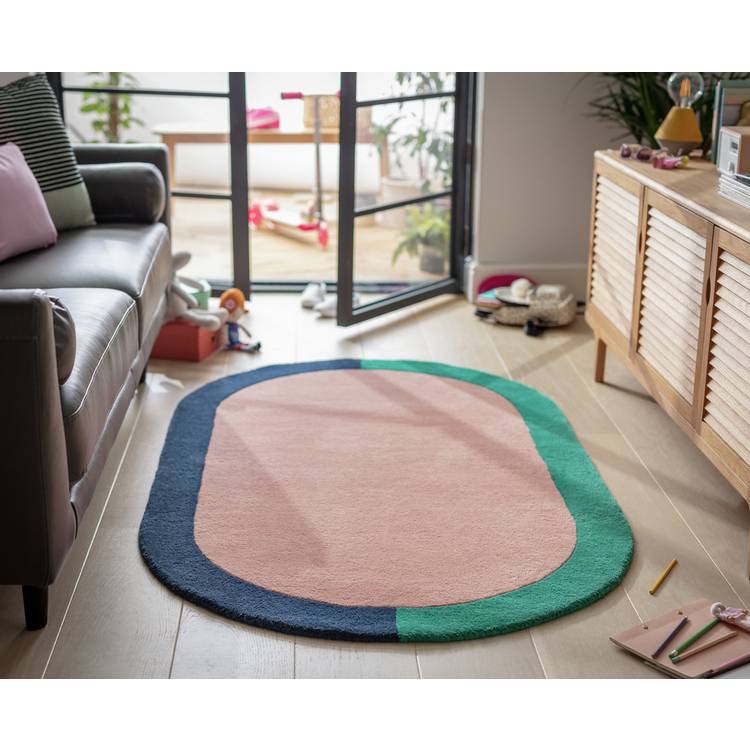 Habitat Studio Two-tone Border Wool Flatweave Rug -170x100cm 0